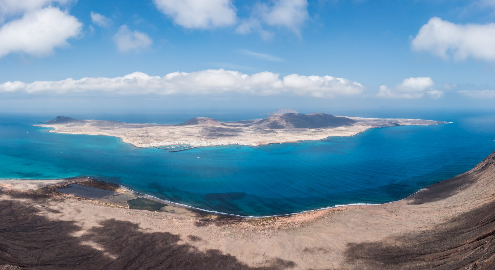 View from Mirador del Rio across to La Graciosa, the reward after climbing Tabayesco