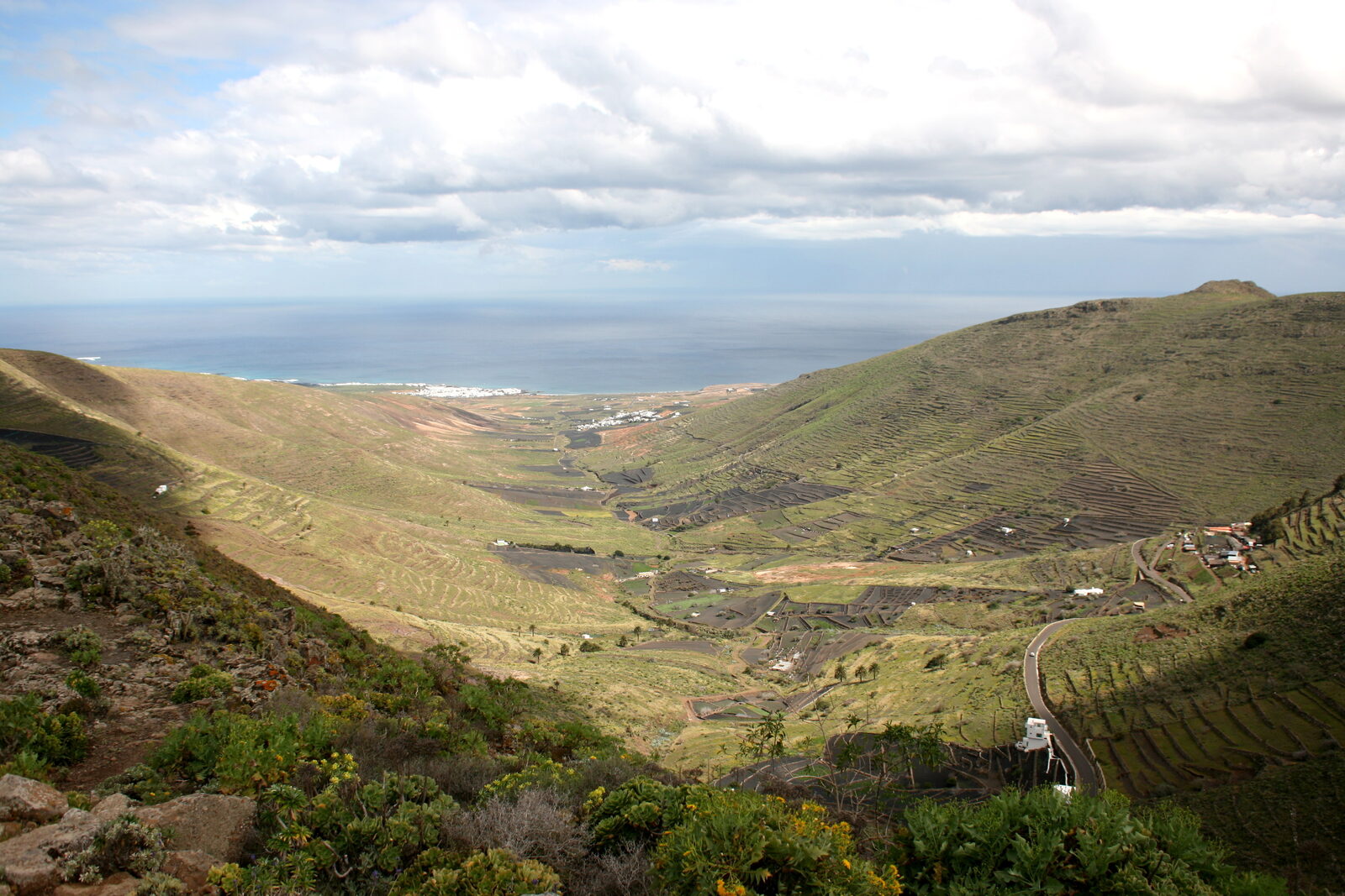 Looking down the LZ-207 Tabayesco descent from Mirador de Haria in northern Lanzarote
