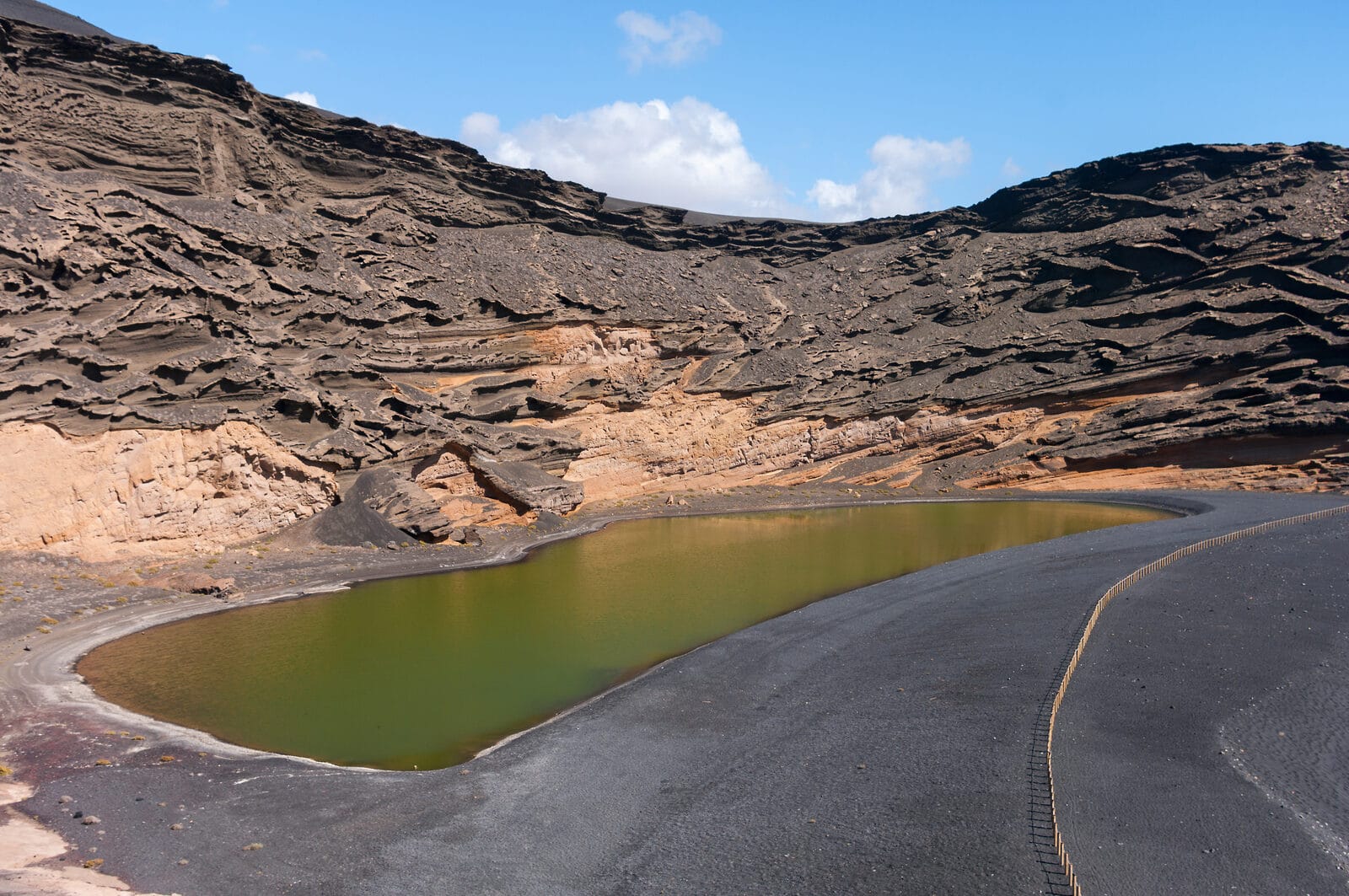 Charco de los Clicos green lagoon in El Golfo, Lanzarote