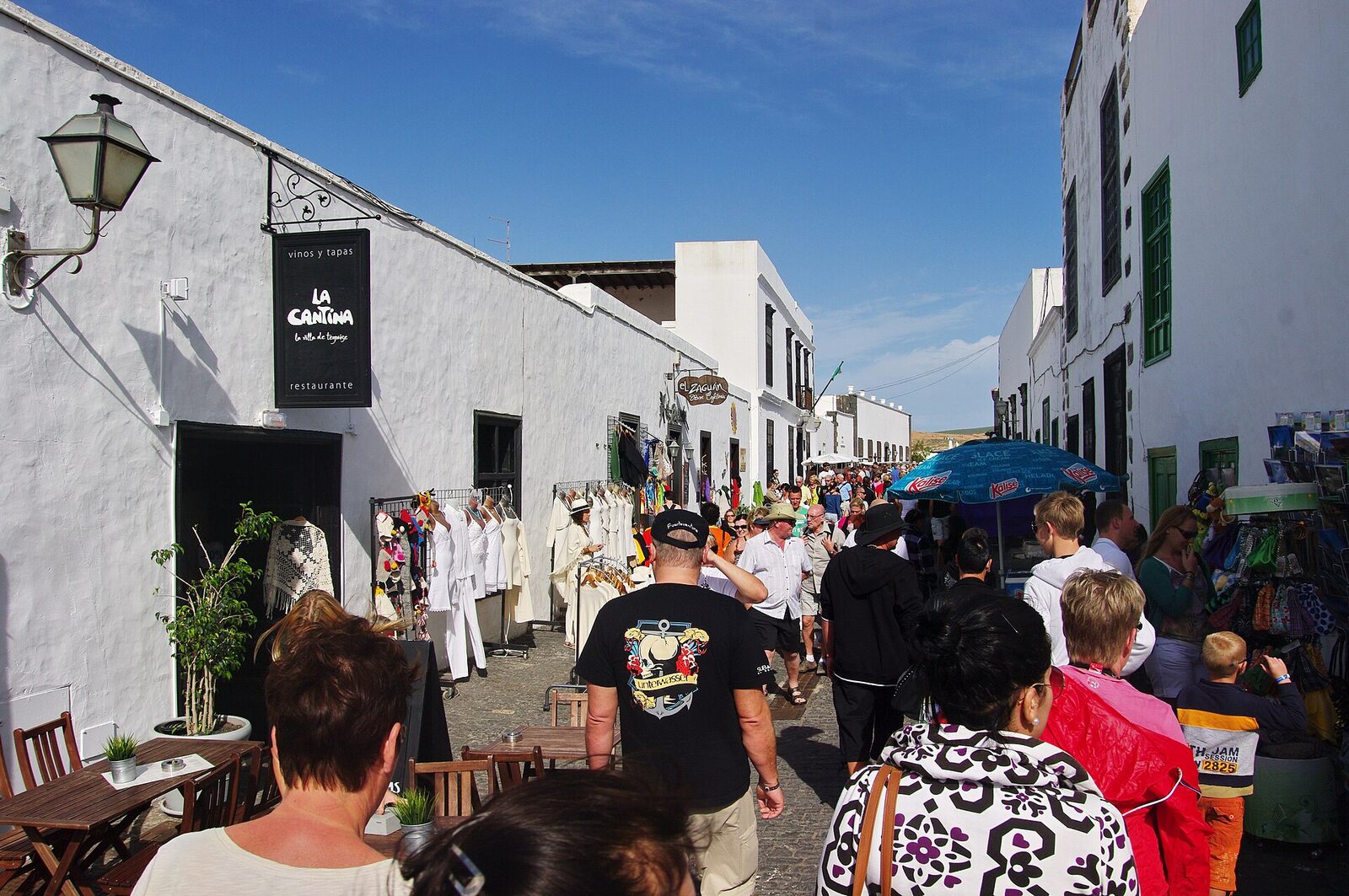 Teguise Sunday market in the old town square, the largest open-air market in the Canary Islands