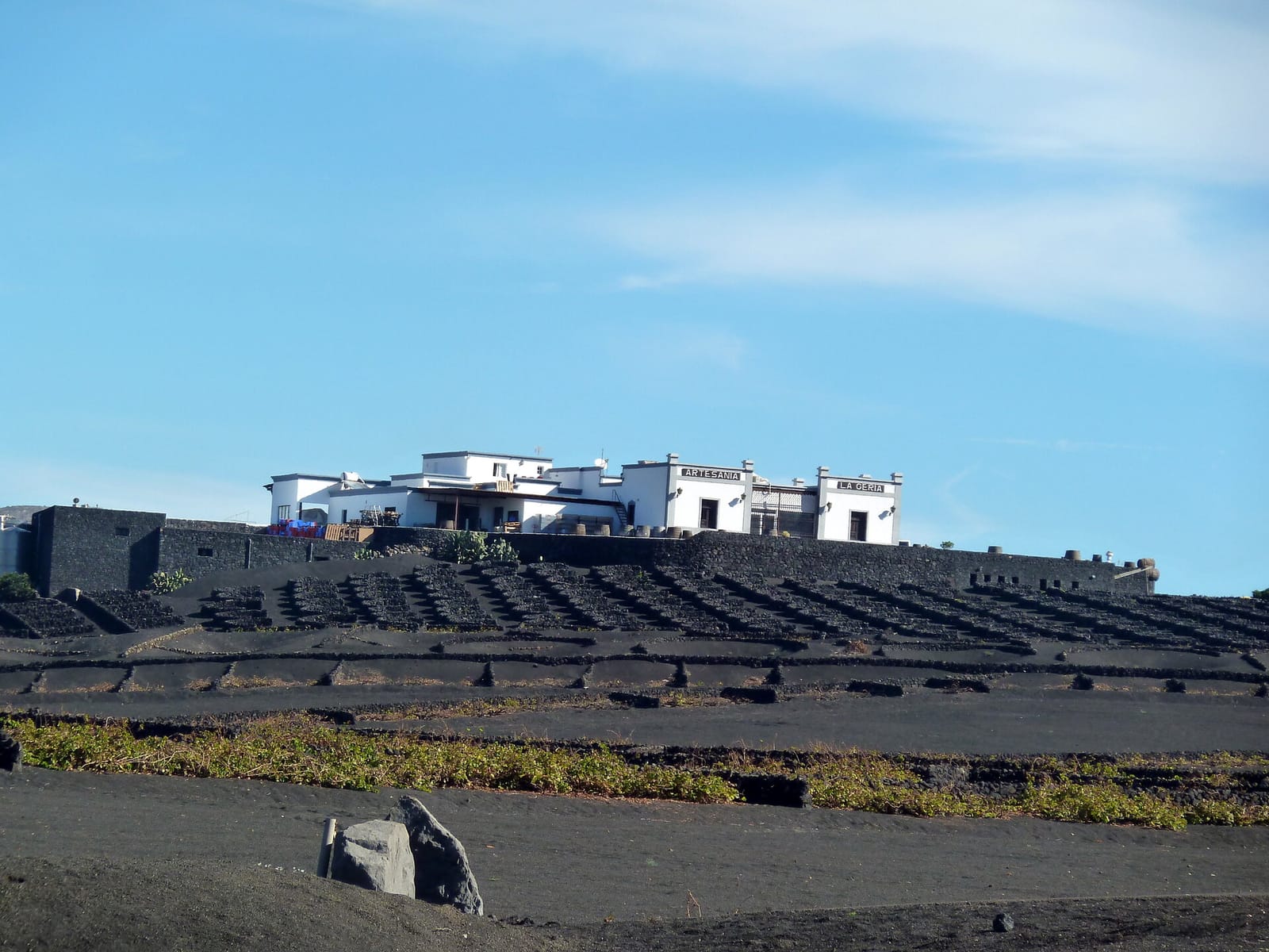 Wine and volcanic landscape