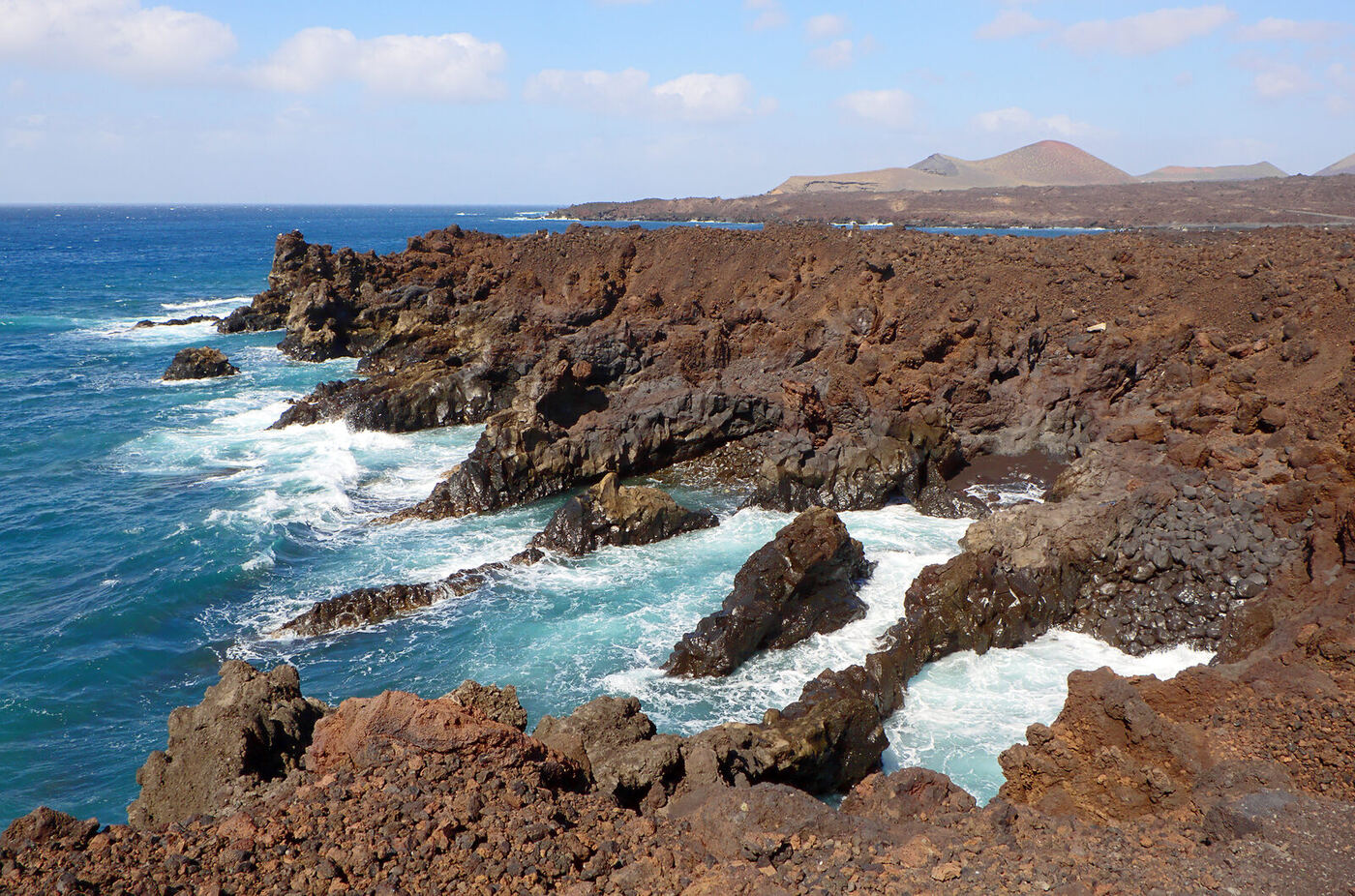 Sea cliffs and lava caves at Los Hervideros on the southwest coast of Lanzarote